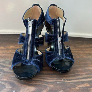 MICHAEL Kors Berkley Blue Velvet t-strap in size 7M